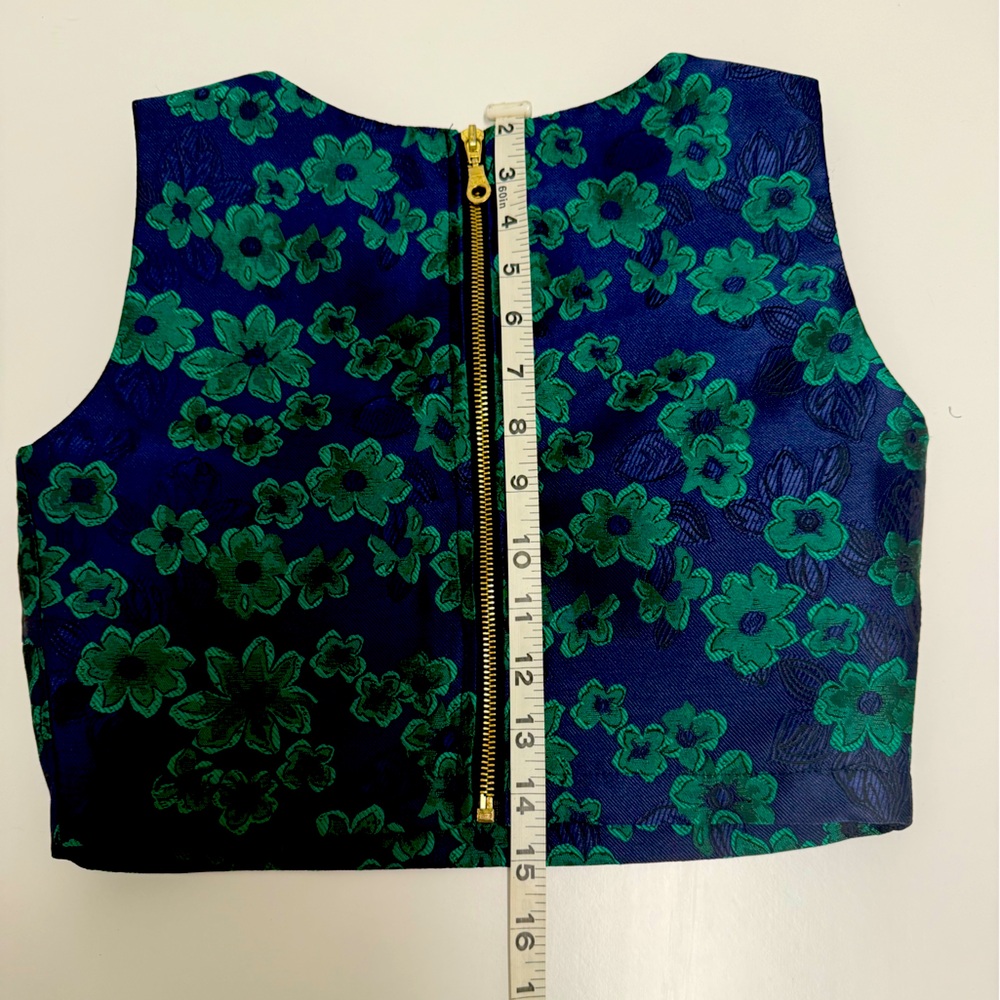 Floral Jacquard Two-Piece Set | Crop Top & Pleated Midi Skirt NWOT - Picture 15 of 16